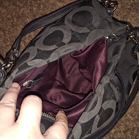 Coach Black Signature C Nylon Shoulder Bag - Picture 4 of 5